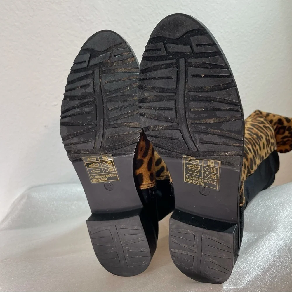 YOKI Leopard Print Boots : over the knee Size 6 Leopard animal print  size 6